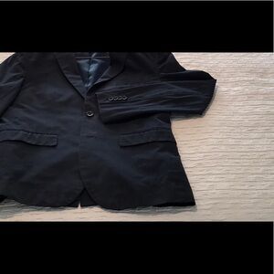 Men’s Banana Republic Navy Small Plaid Cotton Sport Coat size 38S Tailored Fit